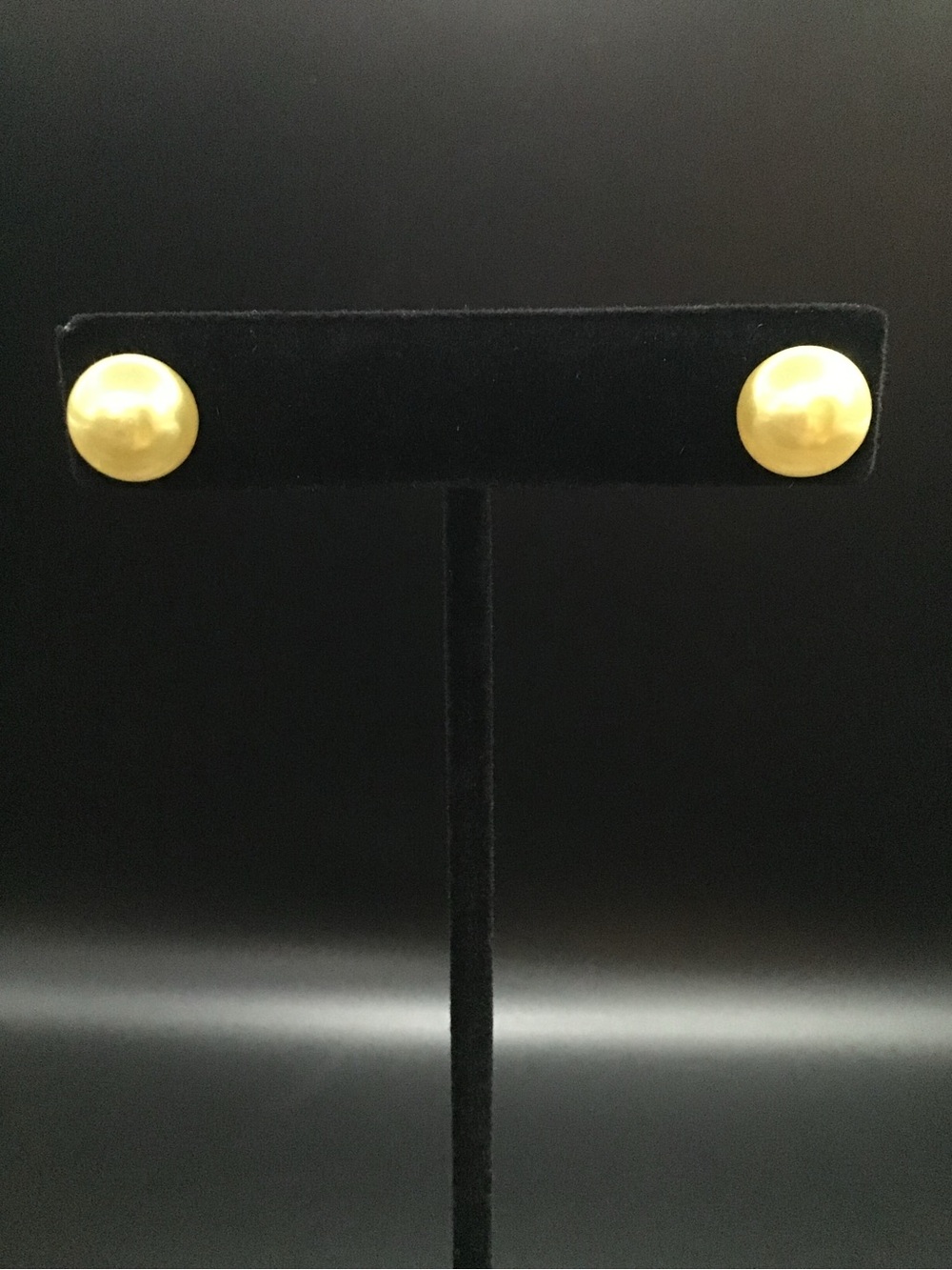 Pearlescent Yellow Ball Stud Earrings